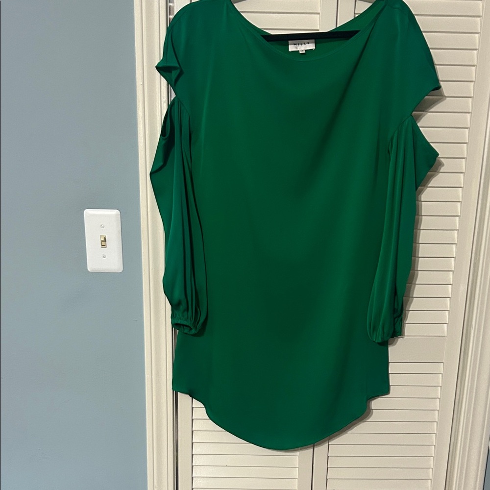 Milly One Shoulder Green Dress